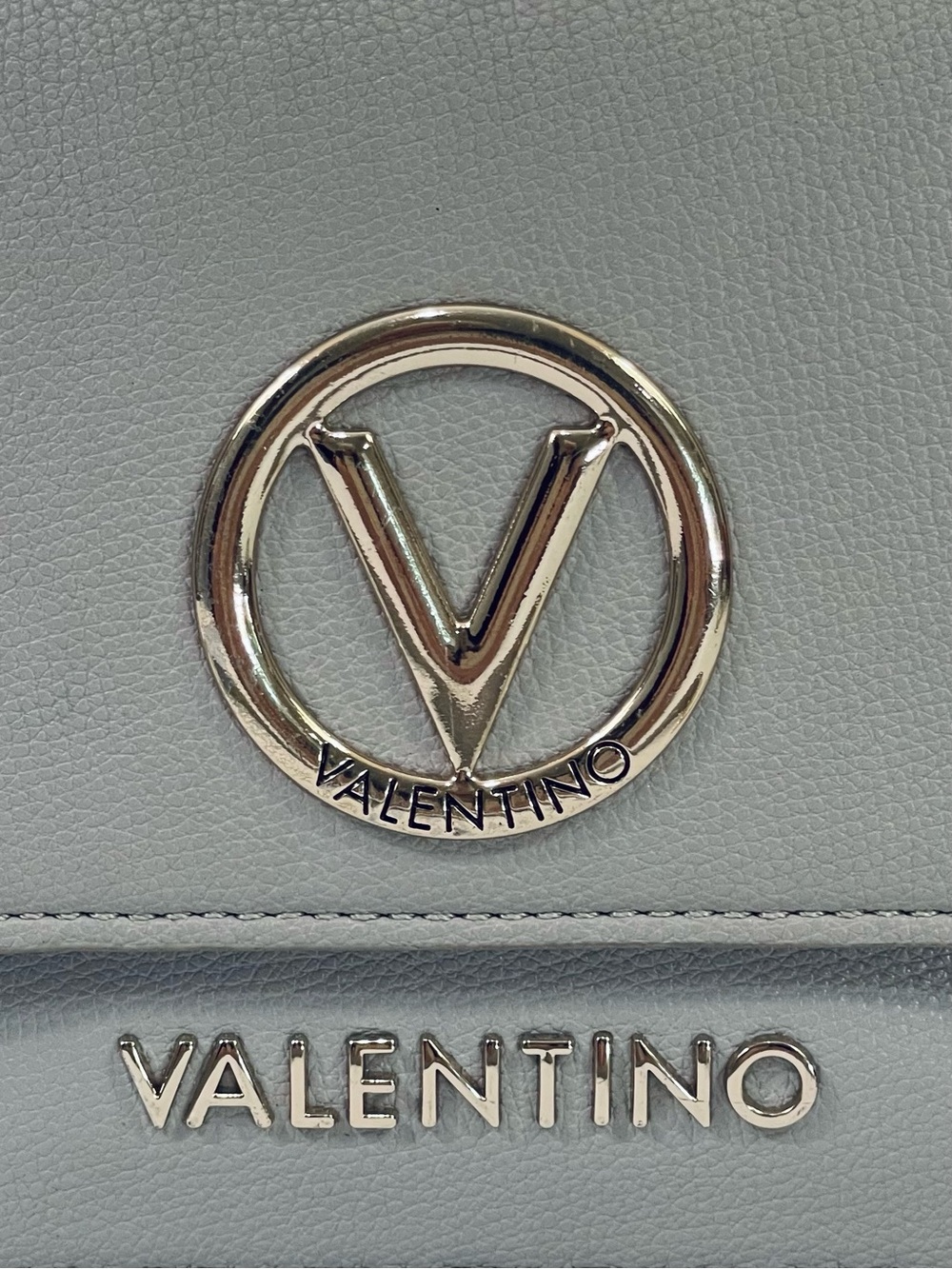Valentino Light Gray Crossbody Bag with Silver Logo
